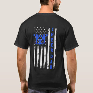 US Flag Cheer Dad Cheerleading Cheer Leader T-shirt