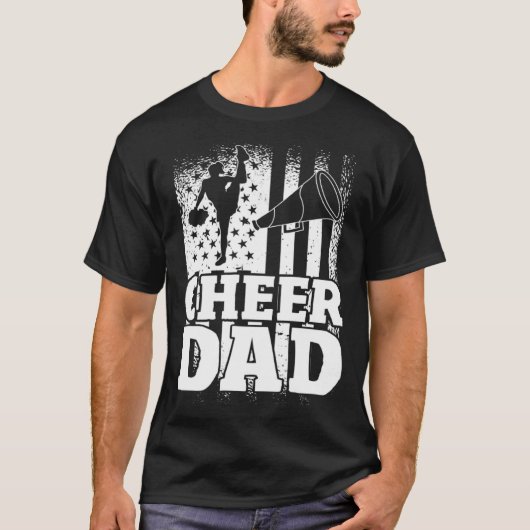 US Flag Cheerleading Father Cheer Dad T-shirt (Voorkant)