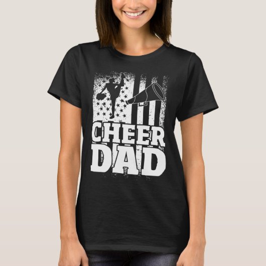 US Flag Cheerleading Father Cheer Dad T-shirt (Voorkant)