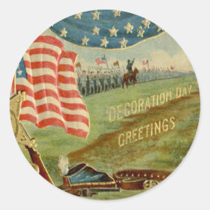 US Flag Civil War Union Medal Ronde Sticker