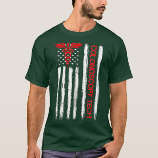 US Flag Colonoscopy Tech Technoloog T-shirt