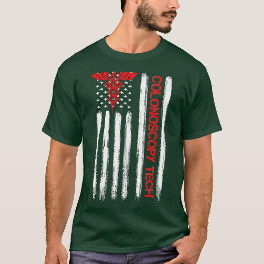 US Flag Colonoscopy Tech Technoloog T-shirt (Voorkant)