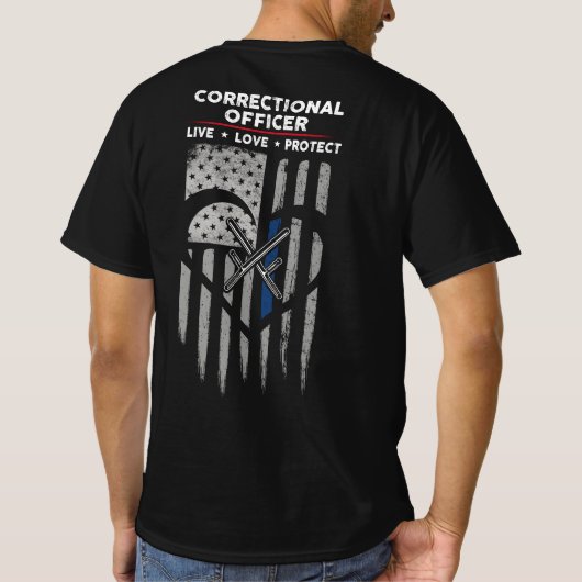US Flag Correctional Officer Decal T-shirt (Achterkant)