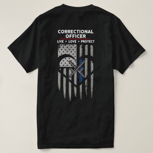 US Flag Correctional Officer Decal T-shirt (Design achterkant)
