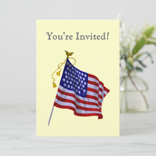 US Flag Custom Party Uitnodigingen (Staand voorkant)