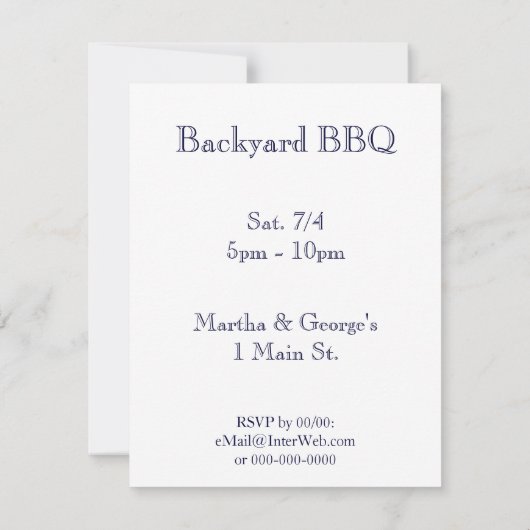 US Flag Custom Party Uitnodigingen (Achterkant)