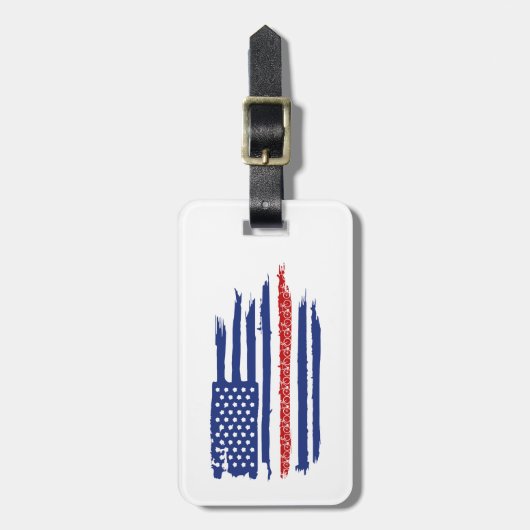 US Flag Cycling Bagagelabel (Voorkant verticaal)