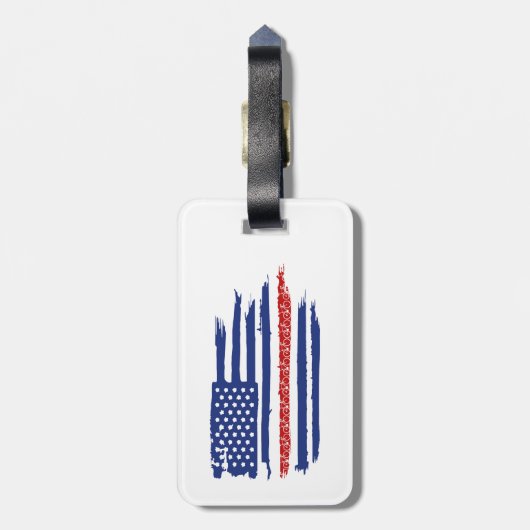 US Flag Cycling Bagagelabel (Achterkant verticaal)