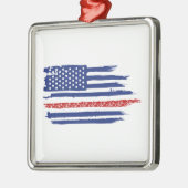 US Flag Cycling Metalen Ornament (Links)
