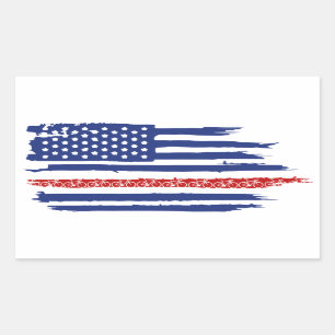 US Flag Cycling Rechthoekige Sticker
