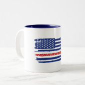 US Flag Cycling Tweekleurige Koffiemok (Voorkant links)