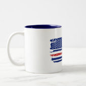 US Flag Cycling Tweekleurige Koffiemok (Links)