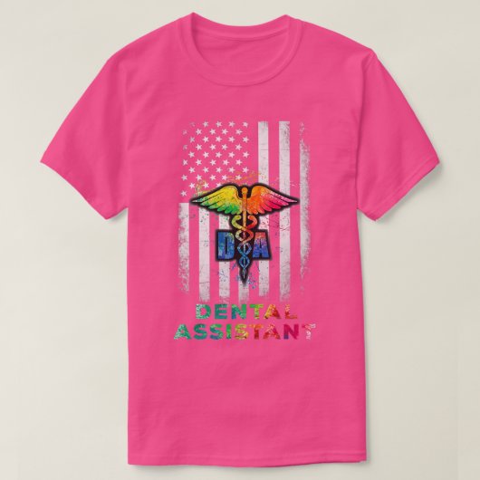 US Flag Dental Assistant Shirt (Design voorkant)