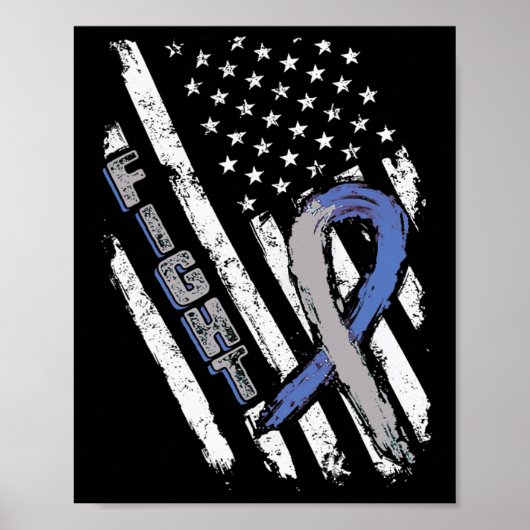 US Flag Diabetes Type 1 Bewustmakingssteun Poster (Voorkant)