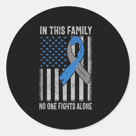 US Flag Diabetes Type 1 Bewustmakingssteun Ronde Sticker (Voorkant)