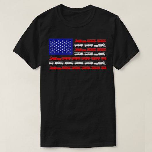 US Flag die treinen modelleert T-shirt (Design voorkant)