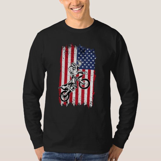 US Flag Dirt Bike Fly Shirt  Motocross US Dirt Bik (Voorkant)