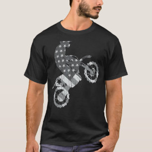 US Flag Dirt Bike Motorcross Enduro BMX Off Road M T-shirt