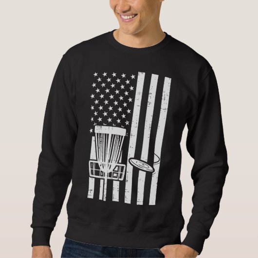 US Flag Disc Golf Patriottische Frisbee Golfin Trui (Voorkant)