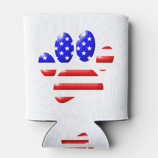 US Flag Dog Paw Print Blikjeskoeler (Achterkant)