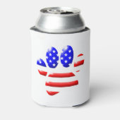 US Flag Dog Paw Print Blikjeskoeler (Blikje Achterkant)