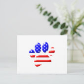 US Flag Dog Paw Print Briefkaart (Staand voorkant)