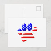 US Flag Dog Paw Print Briefkaart (Voorkant / Achterkant)