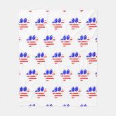 US Flag Dog Paw Print Fleece Deken (Voorkant)