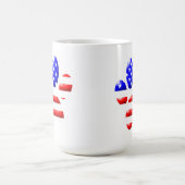 US Flag Dog Paw Print Koffiemok (Center)