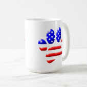 US Flag Dog Paw Print Koffiemok (Voorkant rechts)