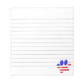 US Flag Dog Paw Print Lined Notitieblok (Voorkant)