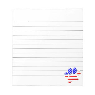 US Flag Dog Paw Print Lined Notitieblok