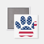 US Flag Dog Paw Print Magneet (Voorkant / Achterkant)