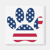 US Flag Dog Paw Print Magneet (Voorkant)