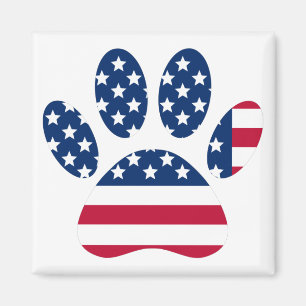 US Flag Dog Paw Print Magneet