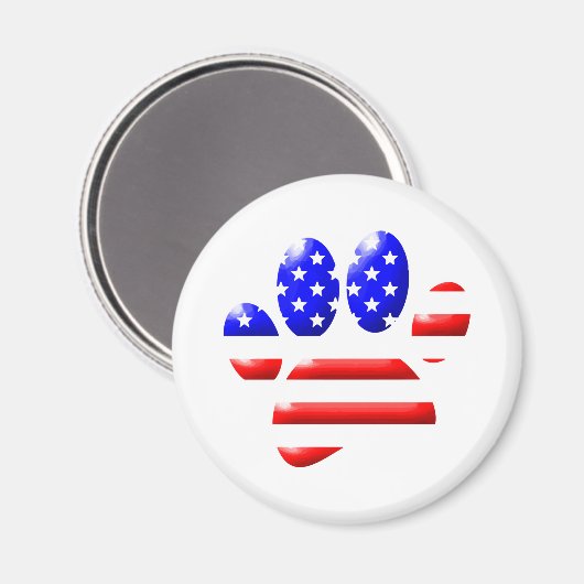 US Flag Dog Paw Print Magneet (Voorkant / Achterkant)