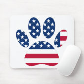 US Flag Dog Paw Print Muismat (Met muis)