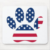 US Flag Dog Paw Print Muismat (Voorkant)