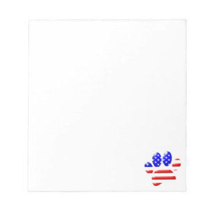 US Flag Dog Paw Print Notitieblok