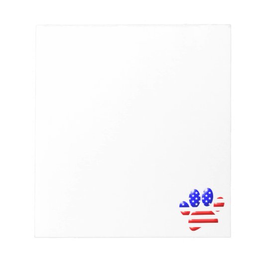US Flag Dog Paw Print Notitieblok (Voorkant)