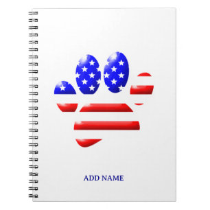 US Flag Dog Paw Print Notitieboek
