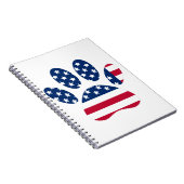 US Flag Dog Paw Print Notitieboek (Rechterzijde)
