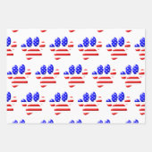 US Flag Dog Paw Print Patroon Inpakpapier Vel (Voorkant 2)