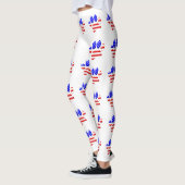 US Flag Dog Paw Print Patroon Leggings (Links)