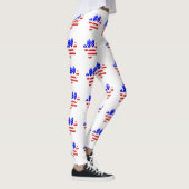 US Flag Dog Paw Print Patroon Leggings (Rechts)