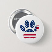 US Flag Dog Paw Print Ronde Button 5,7 Cm (Voorkant /achterkant)