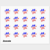 US Flag Dog Paw Print Ronde Sticker (Vel)