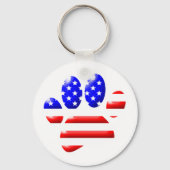 US Flag Dog Paw Print Sleutelhanger (Voorkant)