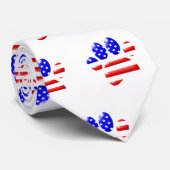 US Flag Dog Paw Print Stropdas (Opgerold)