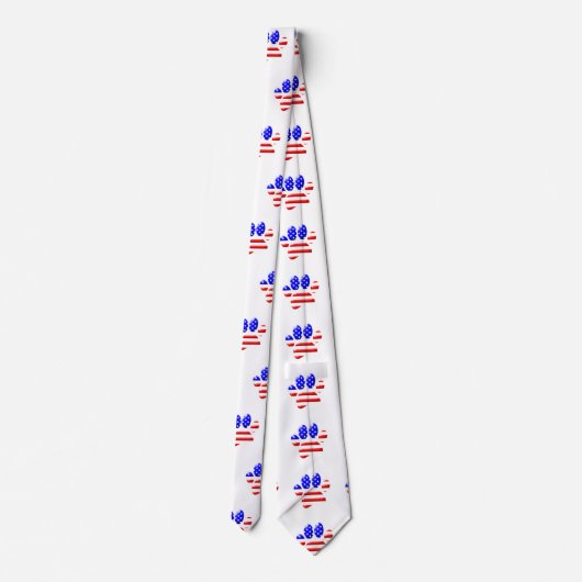 US Flag Dog Paw Print Stropdas (Achterkant)